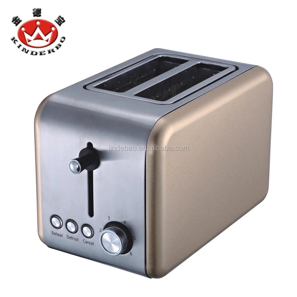850W Stainless Steel 2 Slice Wide Slot Bread Toaster