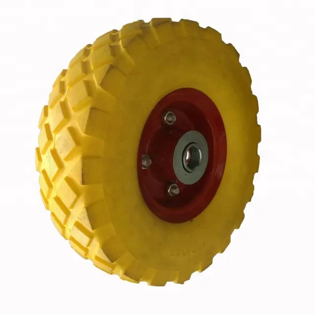 
4.10/3.50-4 China Manufacturer PU Foam Wheel Barrow Airless Tire For Sale 