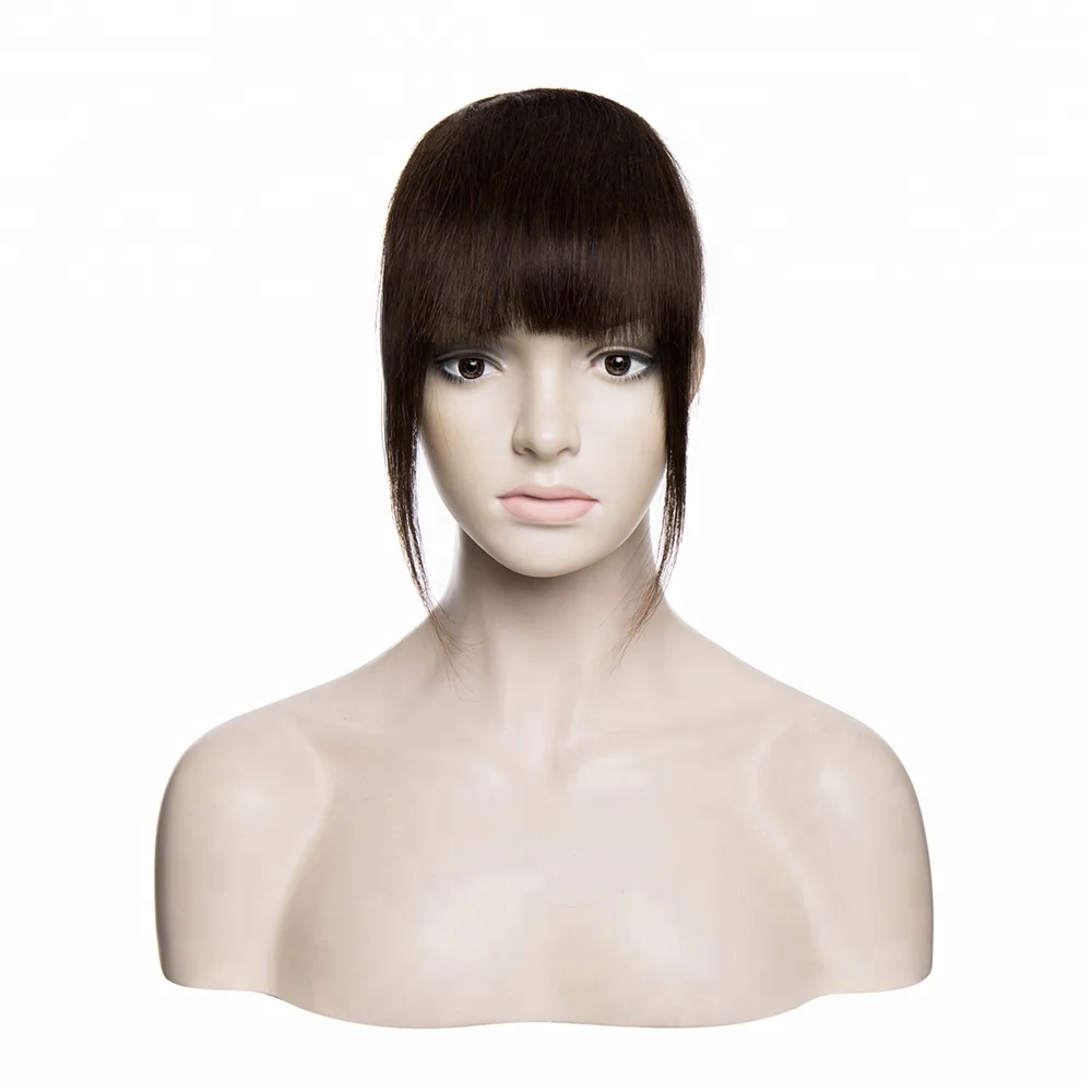 
100% Human hair Fringe extension neat women hair pieces Clip in bang with different colors 