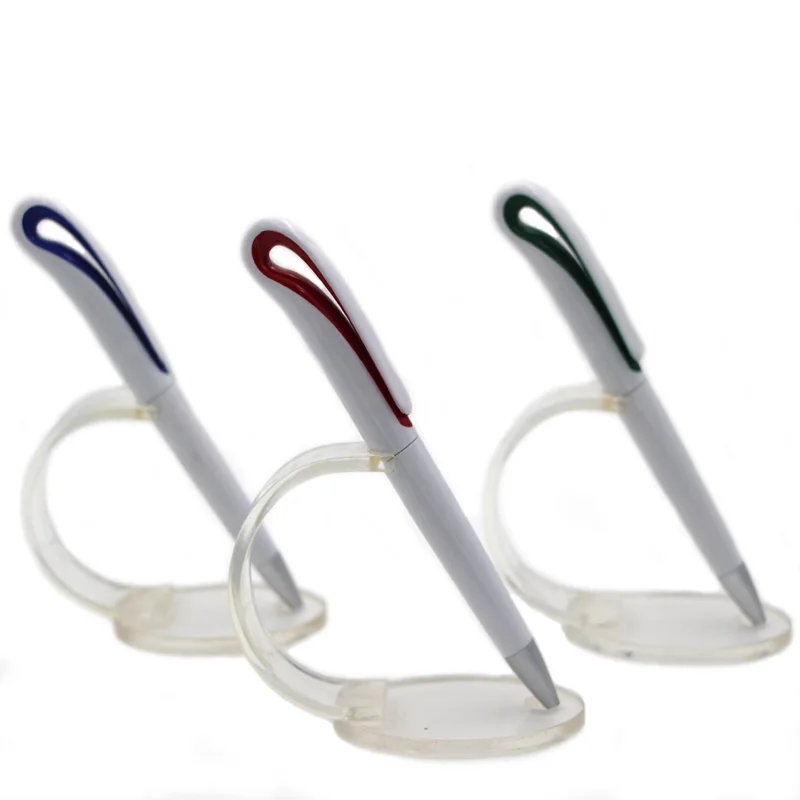 Promotional plastic white pen swan twist ball pen with custom logo