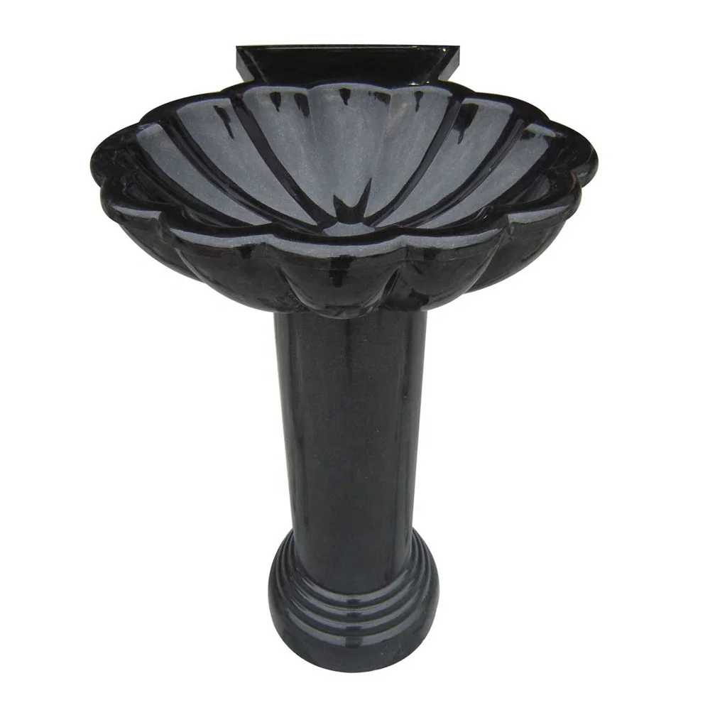 black granite pedestal stone basin for sale