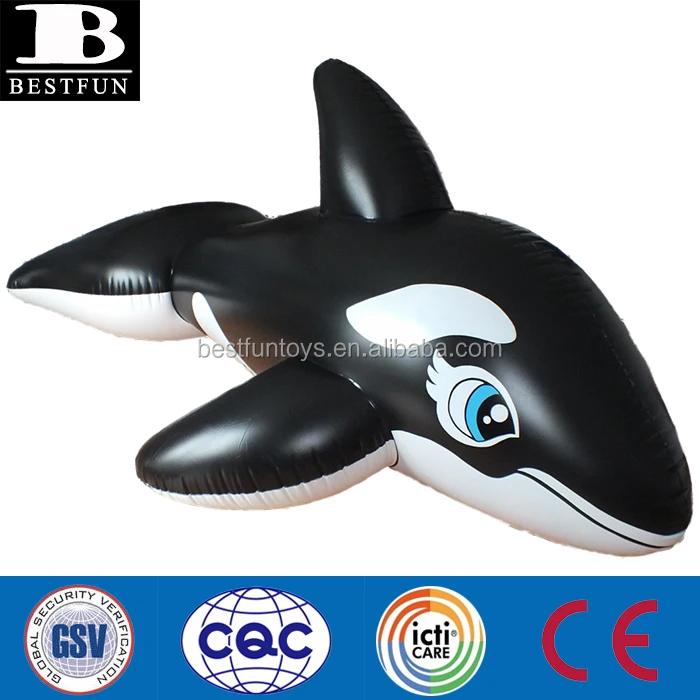 heavy duty vinyl inflatable giant orca big black whale orca large water float toy
