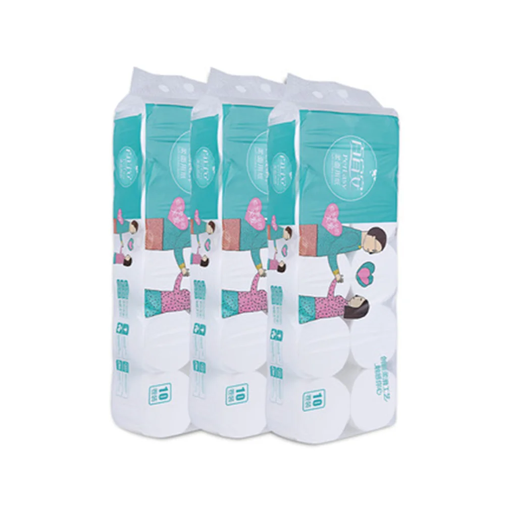 Hemp Toilet Paper Tissue Roll Bamboo Bulk Sell Soft Coreless Import 219 Sheets/ Roll - 12 Pulp 10rolls/bag 110*101mm Bag Freely