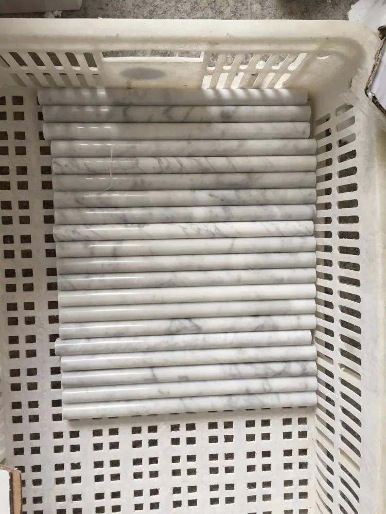 Carrara white marble pencil trimming