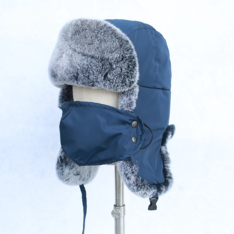 2024 new design vintage funky winter hat  rabbit fur women  fur balaclava