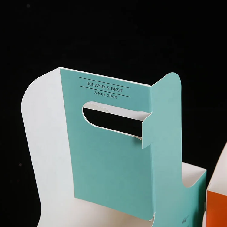 
Disposable paper cup carrier with handle,2 & 4 cup cardboard drink carrier boxes 