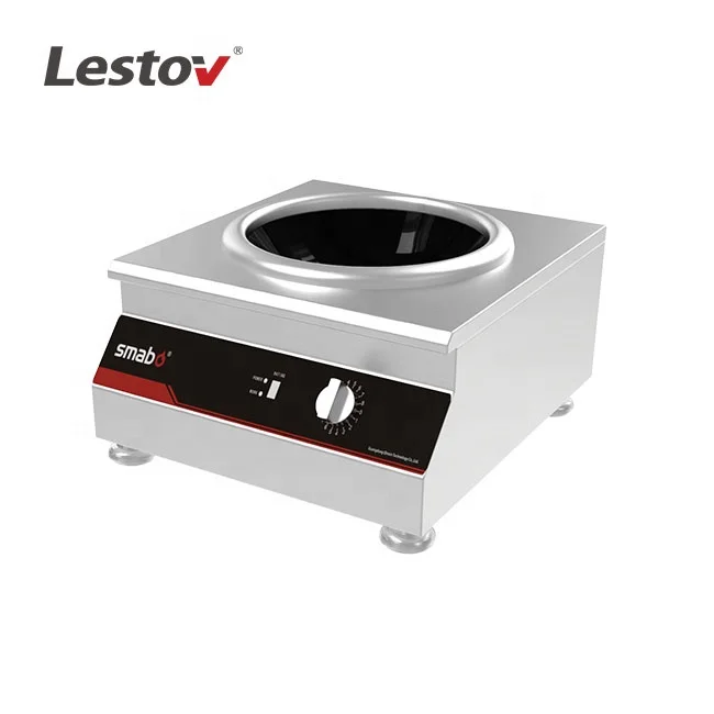 380 В 8 кВт однозонная настольная вогнутая Коммерческая индукционная плита для кухни