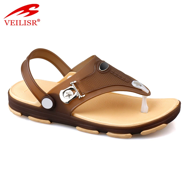 New design thong jelly shoes clear PVC footwear men beach sandals