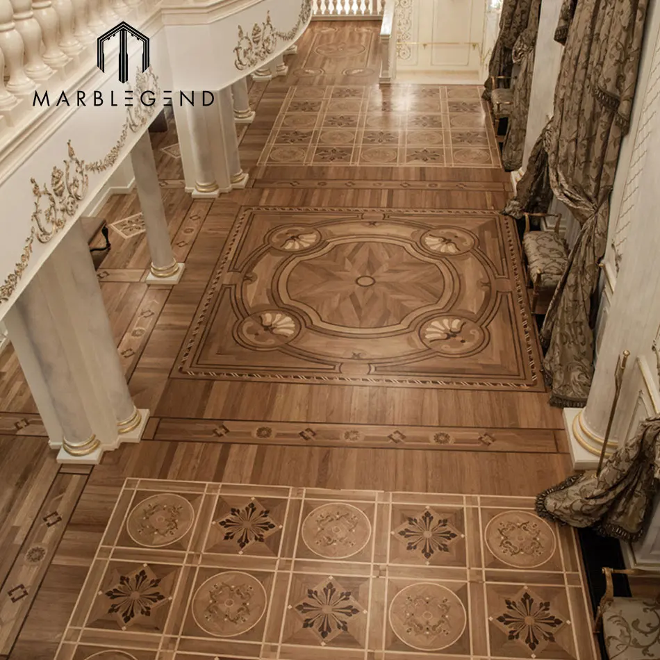 Пользовательский красивый деревянный паркет, дизайн, деревянная инкрустация