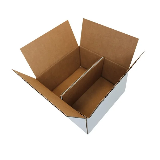 Wholesale Corrugated Paper Die Cut Cardboard Candle Wine Bottle medium large Shipping Box with Inserts Dividers