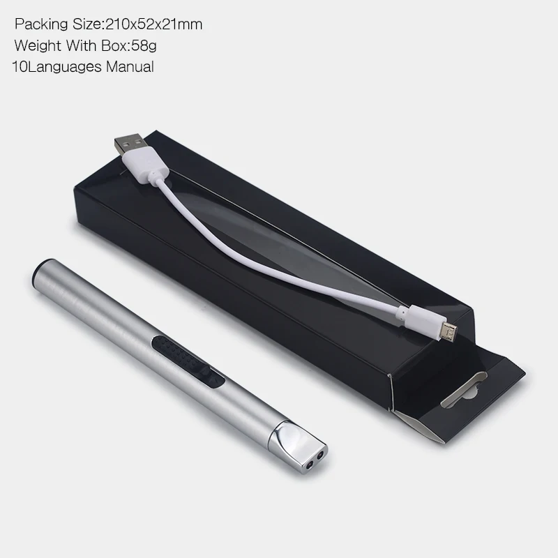 Wholesale USB Custom Candle ARC Electric Long Rechargeable Flameless Slim Plasma Lighter Grill Lighter for Candles Kitchen BBQ