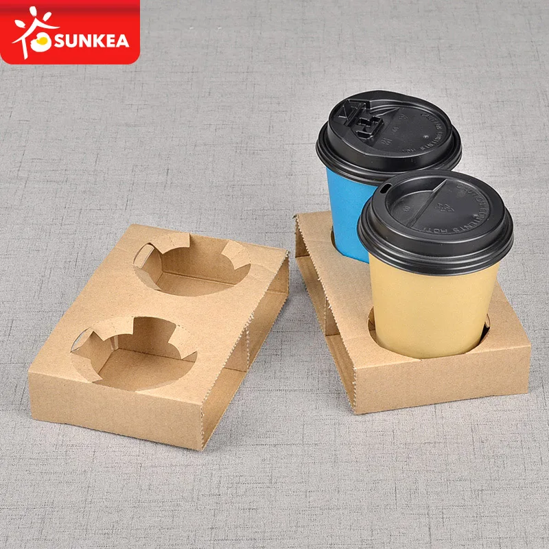 Durable cardboard takeaway coffee paper cup holder