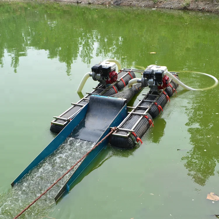 Alluvial gold mining equipment dredges