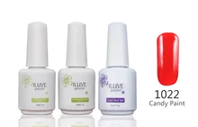 3 packs iLuve Professional Pure Red Nail Gel Polish UV LED Lamps Gel 15ml Base Top