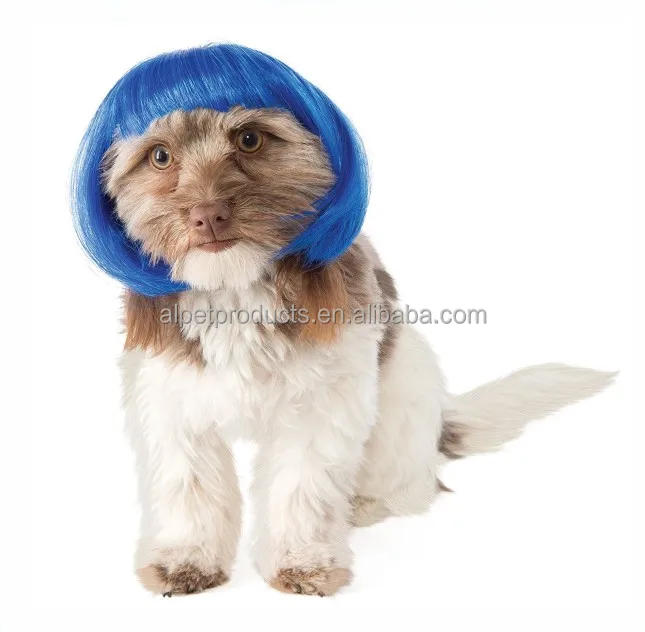 Cute Kawaii Pet Dog Cat Lovely Costume Blue Bob Dog Wigs
