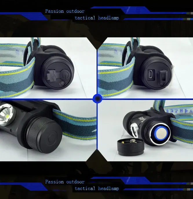 
Rayfall Head Torch Outdoor Led Headlight XML T6 Led Headlamp With 18650 Battery 