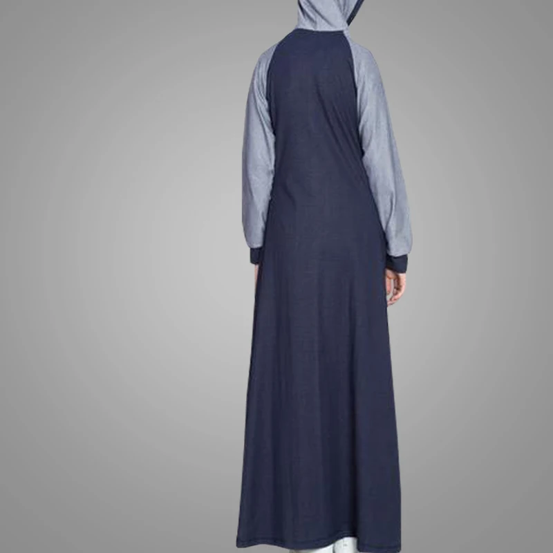 Stylish Hooded Sports Abaya Jersey Maxi Dress Islamic Clothing Muslim Women Jalabiya Dubai Abaya