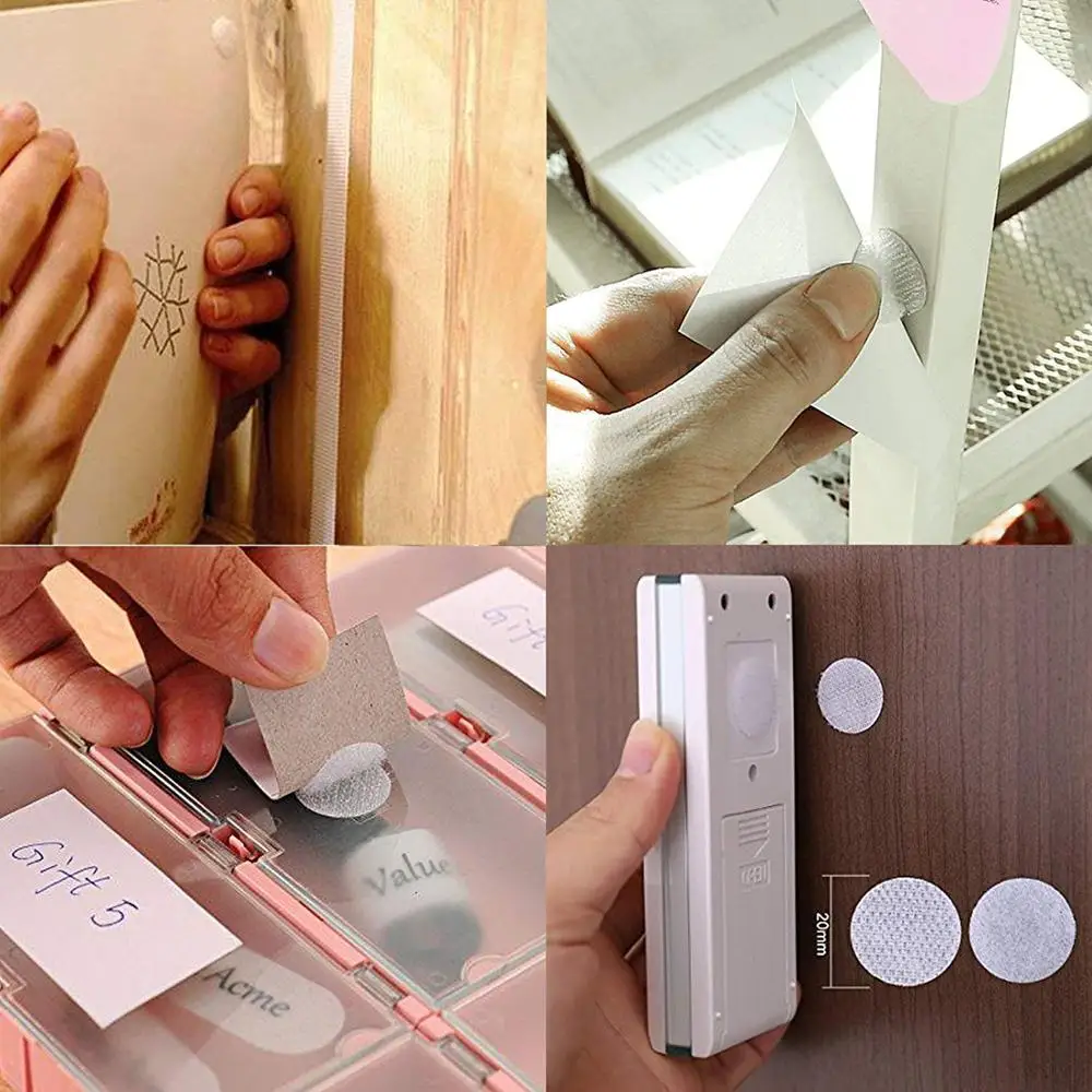 Большой запас черный белый 10 12 15 18 20 25 30 мм липкий самоклеющийся крюк и петли точки