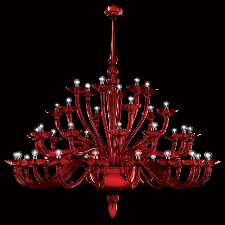 China supplier Jansoul Lighting interior wedding decoration murano glass chandelier large red crystal chandeliers