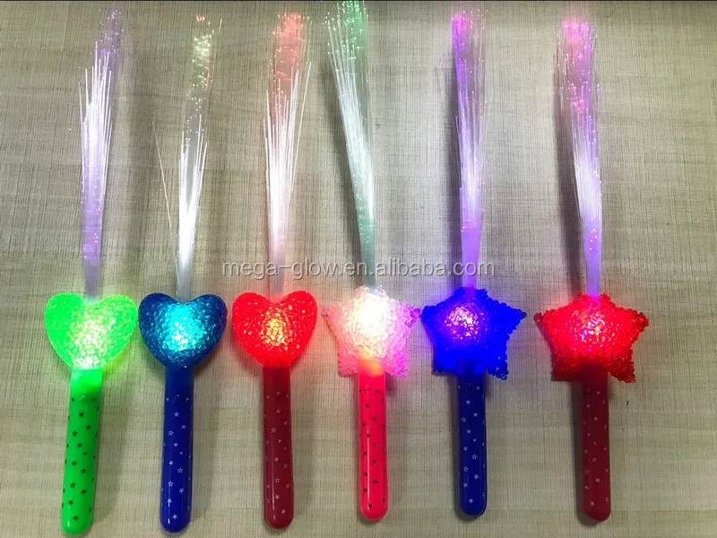 Wholesale 4 Leds Party Used Glow Sticks 1 Dollar Fiber Glow Led Sticks