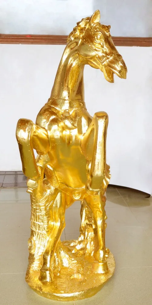 
Golden Horse Style Sandstone Sculpture Statue for Garden Decorations 