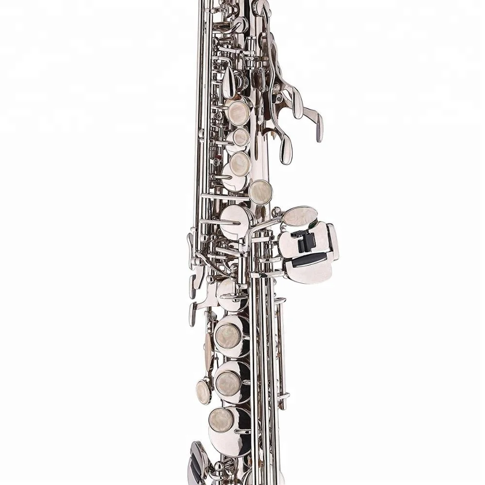 
Soprano Saxophone Straight B Flat Bb Nickel Silver 