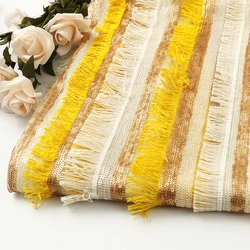 Wholesale fashion new breathable nylon tassel embroidery dress sequin fabric