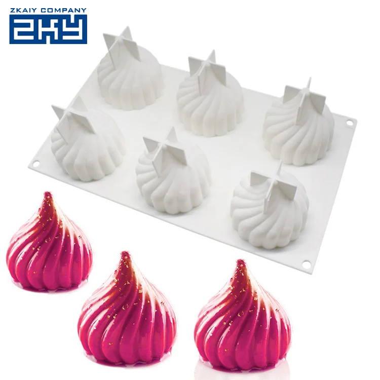 Handmade DIY French 6 cavity baking tools onion pastry chocolate Dessert Silicone mousse cake mold