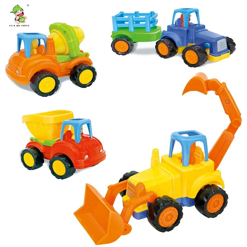 Hot sale Plastic toys baby Cartoon car toys mini engineering truck toys