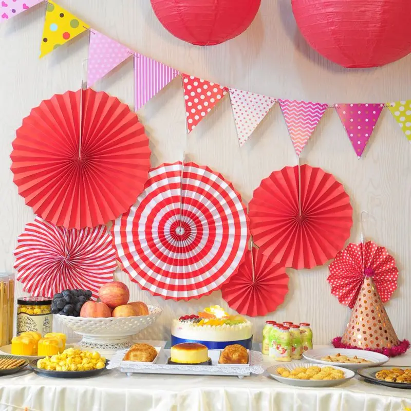 
2018 New Party Favors Banner Paper Fan Balloons Baby Shower Decorations 