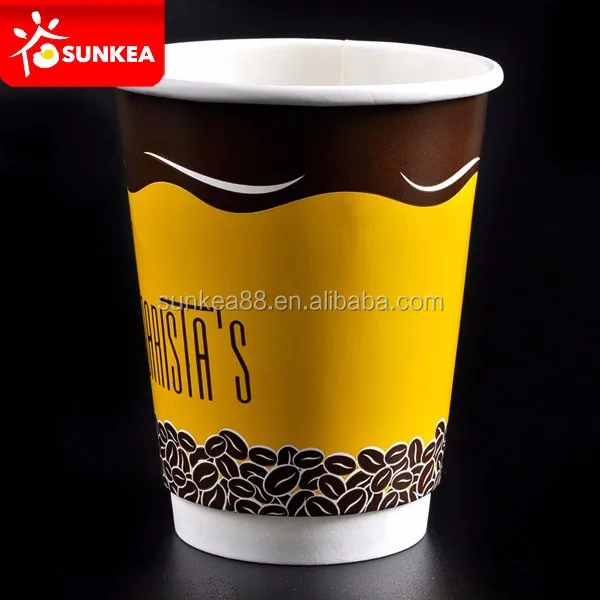 Disposable Paper Coffee Carton Cup Craft Paper Double Wall Food & Beverage Packaging for Coffee in Cardboard Embossing Accept