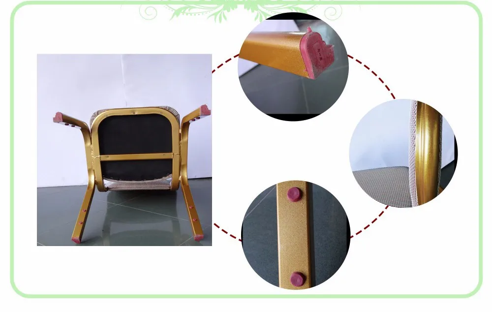 wholesale aluminum red & gold stackable banquet chair for sale
