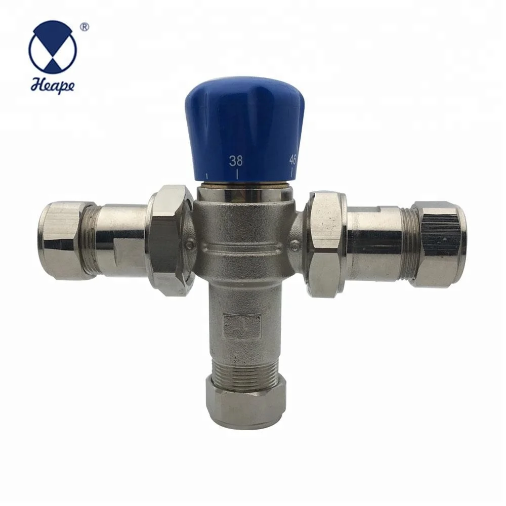 HEAPE UK маркетинг, термостатический смесительный клапан, стандартный гидравлический, для горячей и холодной воды среднего давления 0,3-10 бар