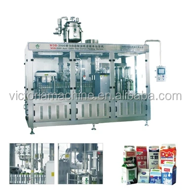 dairy milk or beverage filling and packing machine
