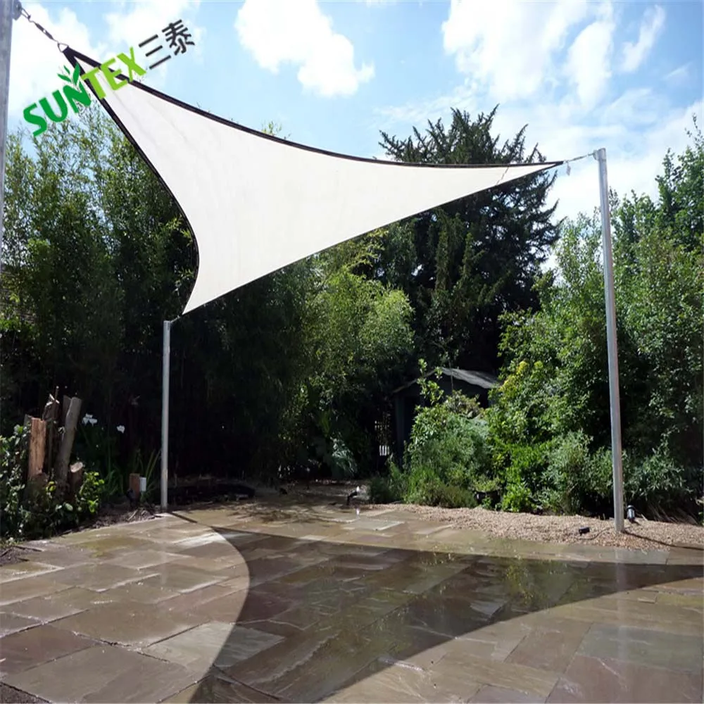 Water repellent patio sun shade fabric,customize straight edge waterproof sun shade sail,Uvblocker Pool PE material shade sail