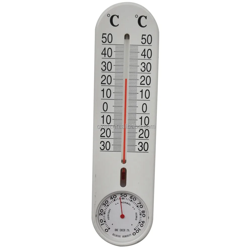 outdoor wooden glass thermometer