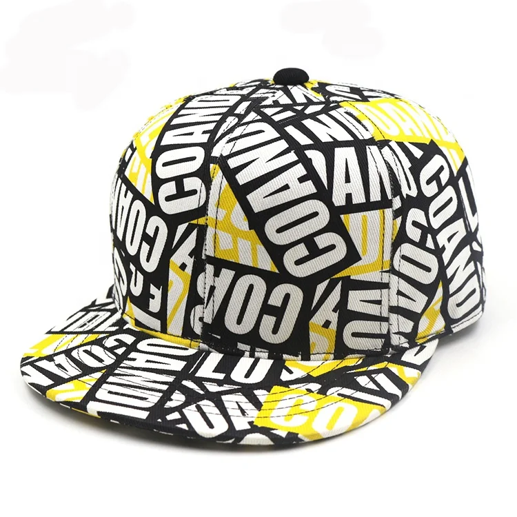 wholesale OEM 6 panel blue printed rapper hip hop snapback cap custom design basketball caps snapback