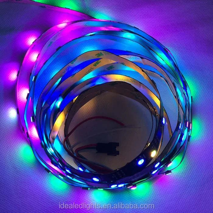 DC5V Black PCB Digital Programmable Addressable ws 2812b RGB Led Flexible Strip with 30 leds