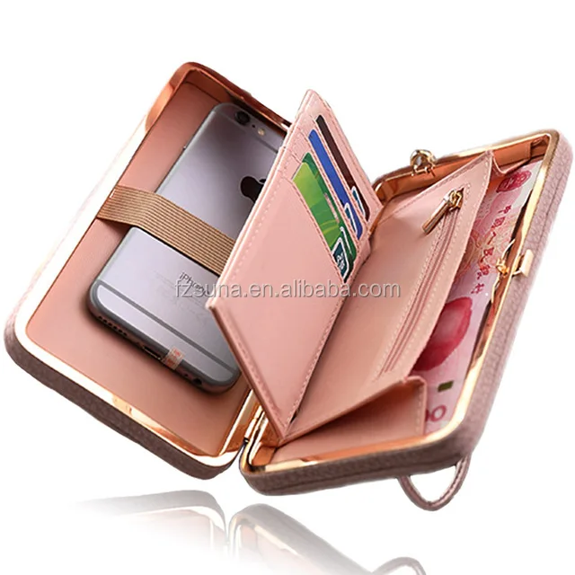 Bow-tie Purse Women Leather Wallet Female Cellphone Money Bag Clutch Card Ladies  Wallet