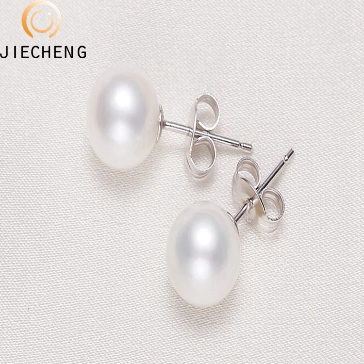 6-7mm aaa Natural freshwater 925 silver stud pearl wedding earrings