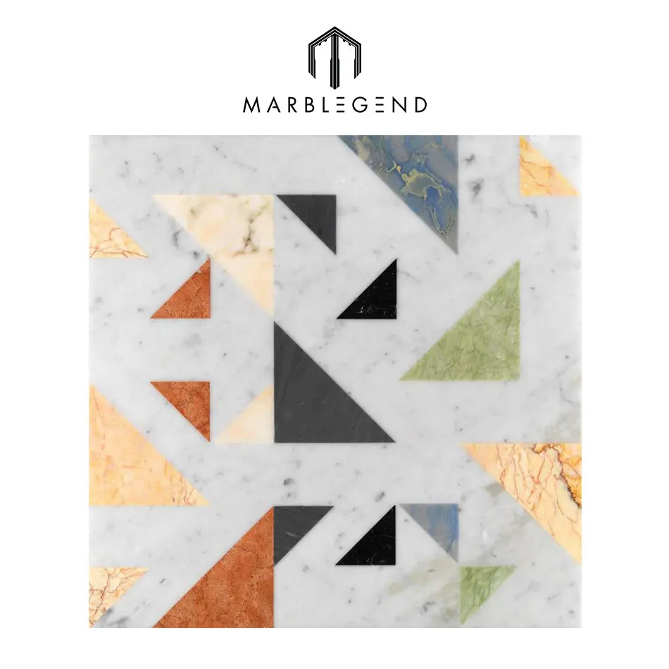 New Design Indoor Decoration Waterjet Marble Tile