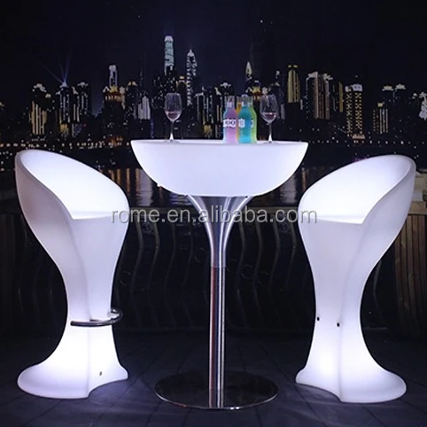 
PE plastic waterproof outdoor glowing tall LED light Bar high chair 