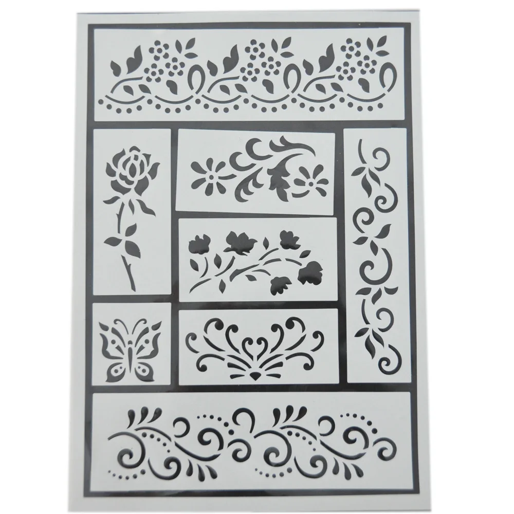 PVC Drawing Stencils Flower Shaped Christmas Stencils