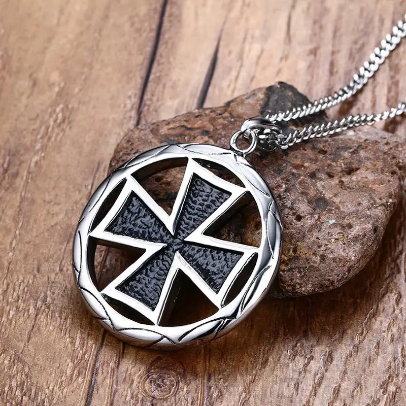 
Personalized design round shaped with cross design necklace jewelry pendant 