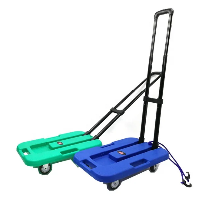 4-wheel Folding Luggage Cart Portable Shopping Trolley Folding Hand Truck Bearing 300 Kg/662 lbs Capacity