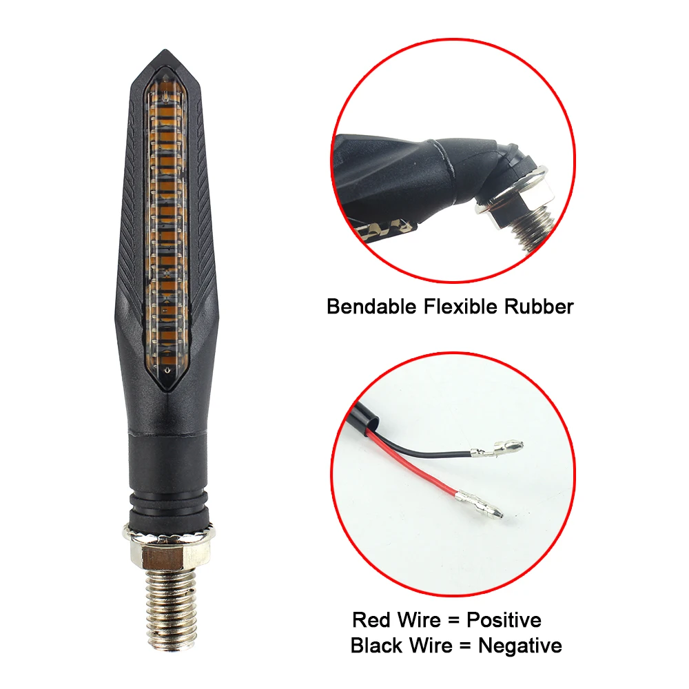 Universal Motorcycle Bike LED Amber Turn Signal Blinker Light Indicators