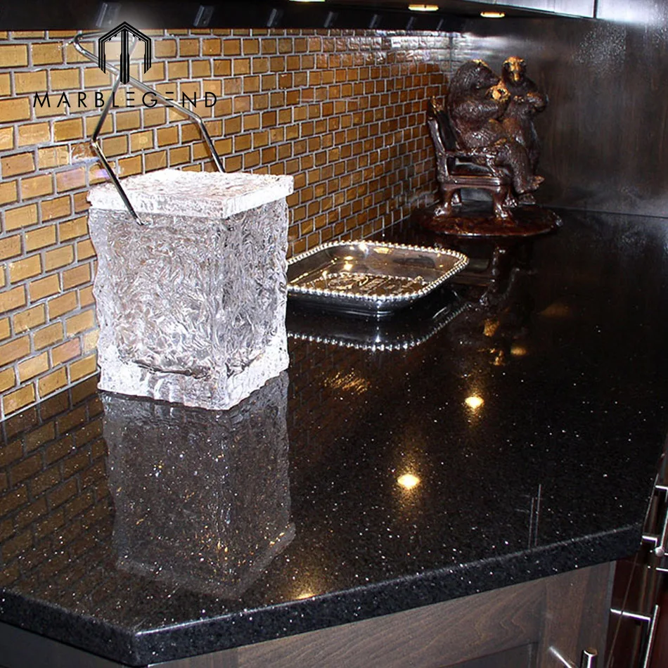 
Indoor decoration material black galaxy granite kitchen countertop 