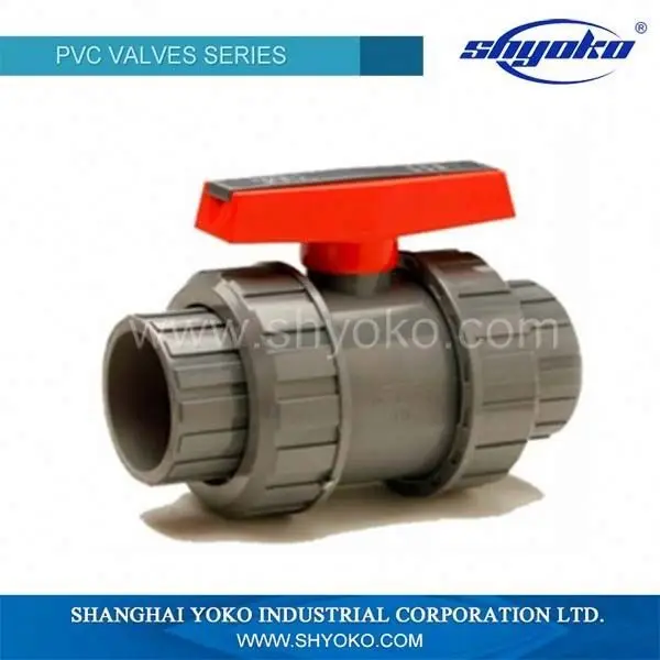 Two way PVC 40mm 50mm 65mm double union ball valve with manual operated