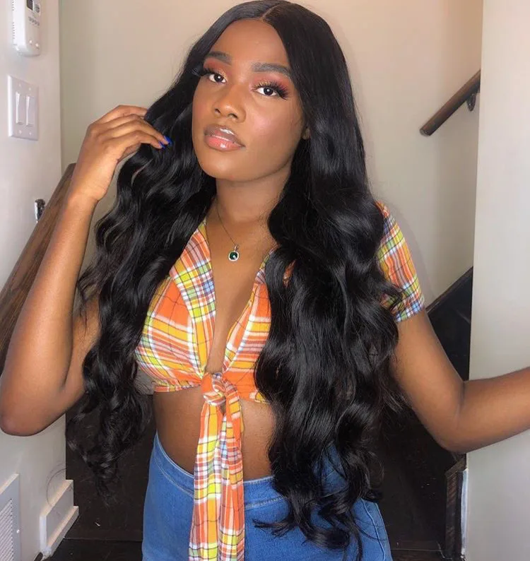 Прямая поставка, высококачественные китайские поставщики натуральных человеческих волос, кружевной передний парик, волнистые волосы 28 дюймов