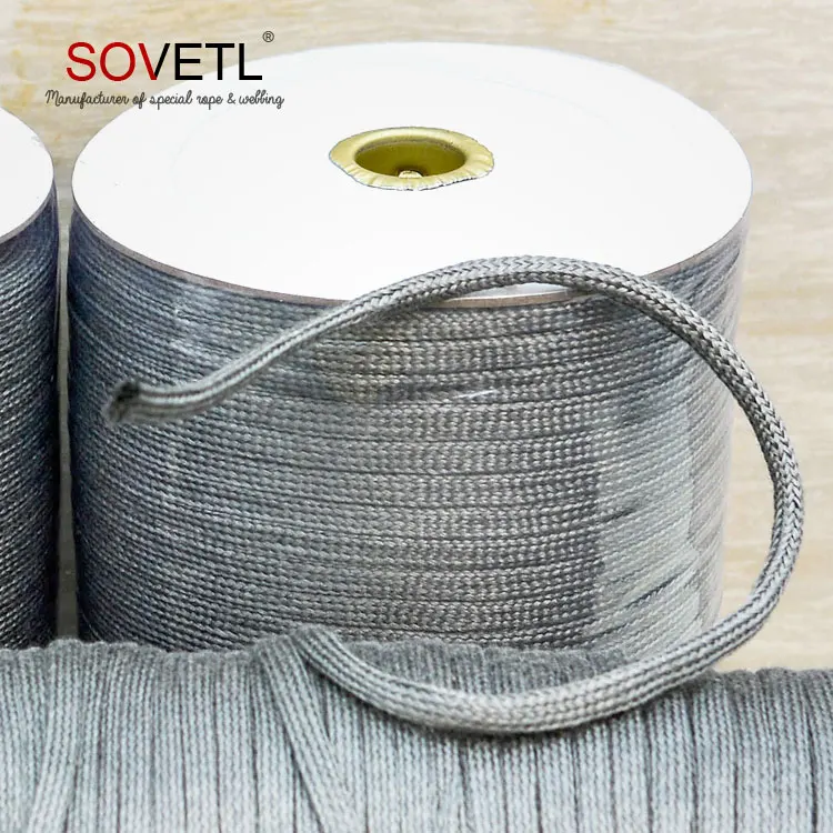 Wholesale 304 braided conductive stainless steel fiber tubular webbing
